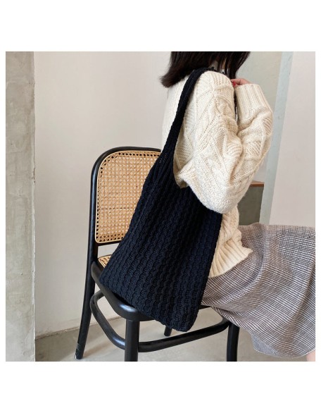 knitted and fitted tote bag